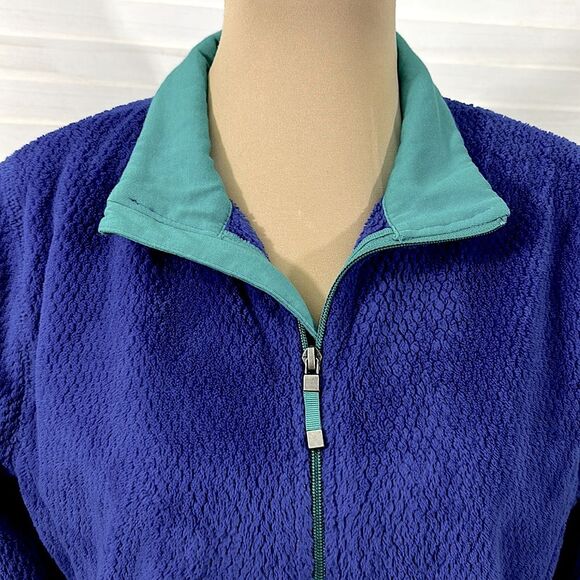 Talbots Fleece Jacket Size Medium Cozy Full Zip Long Sleeve - Picture 3 of 11